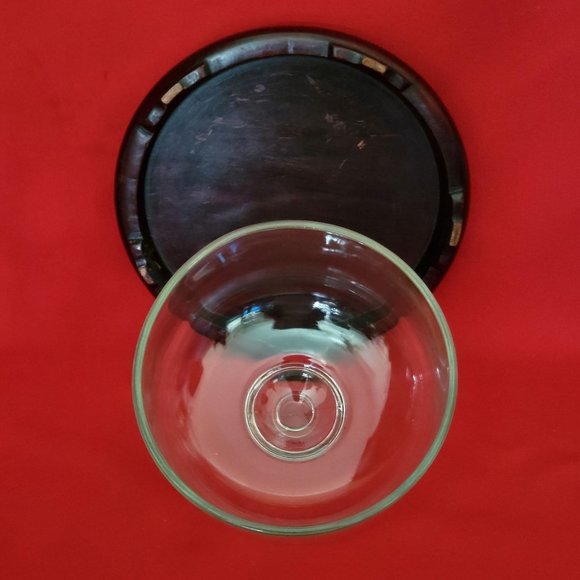 Glass Dome and Wooden Cheese Platter Butter Dish - Picture 11 of 11